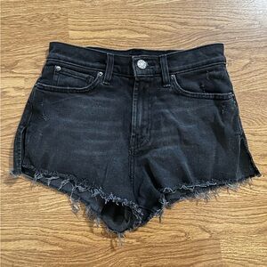 Black denim shorts
